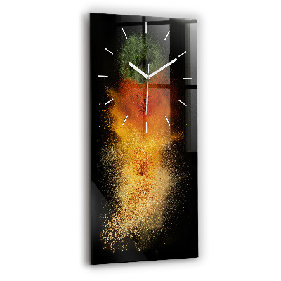 Vertical wall clock Spices scattered