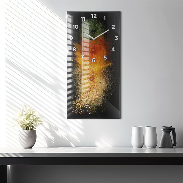 Vertical wall clock Spices scattered
