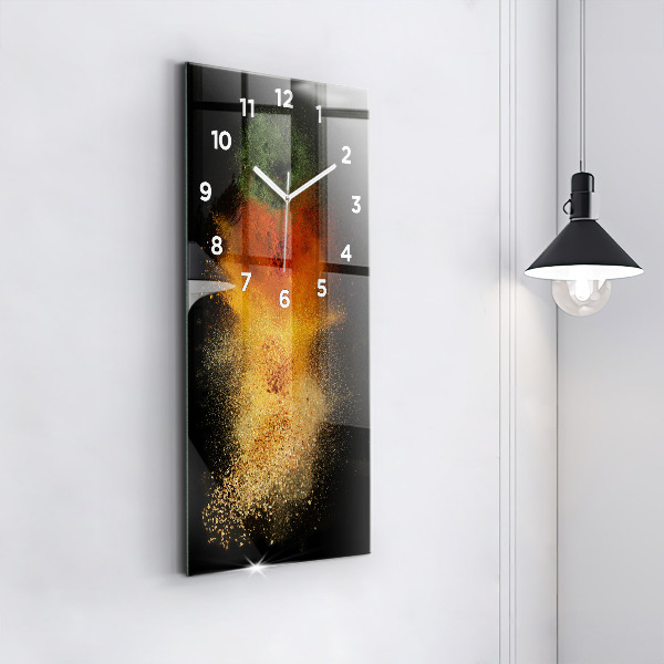 Vertical wall clock Spices scattered