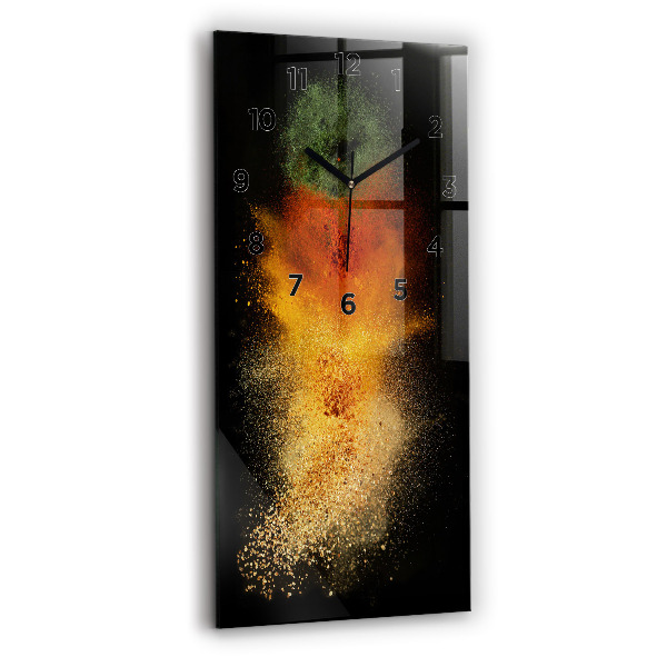 Vertical wall clock Spices scattered