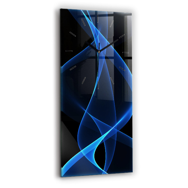 Vertical wall clock Blue lines