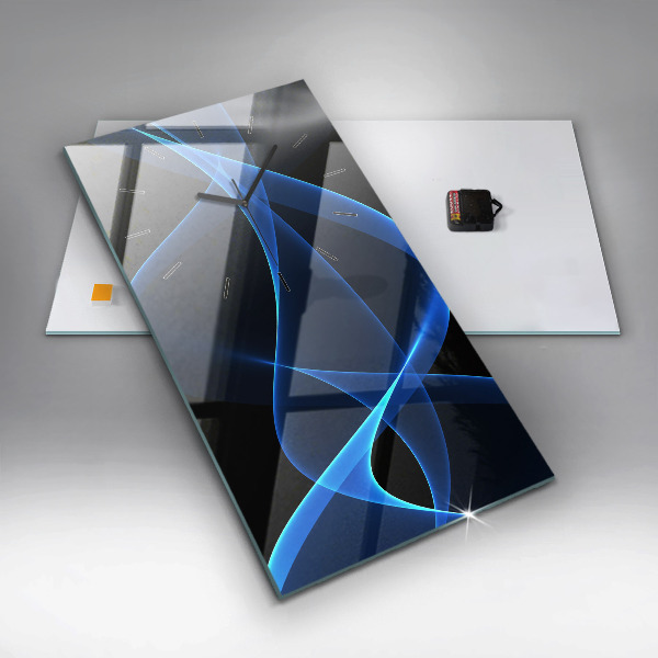 Vertical wall clock Blue lines