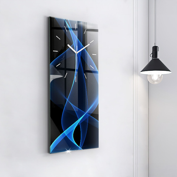 Vertical wall clock Blue lines