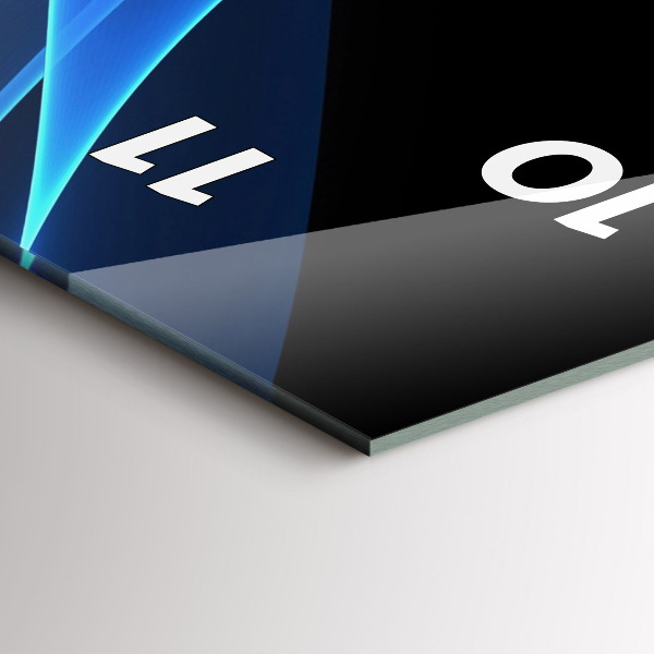 Vertical wall clock Blue lines