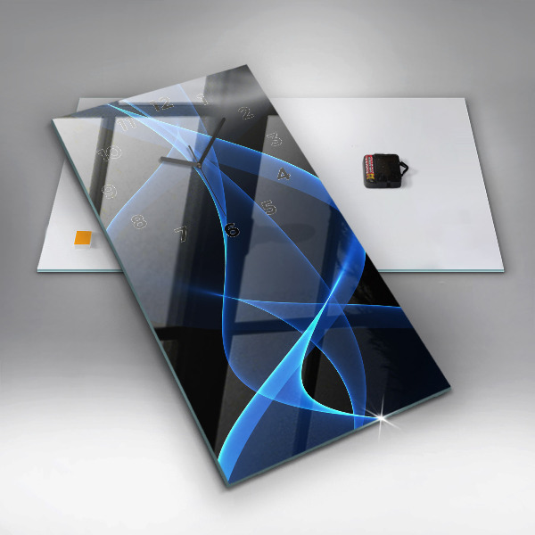 Vertical wall clock Blue lines