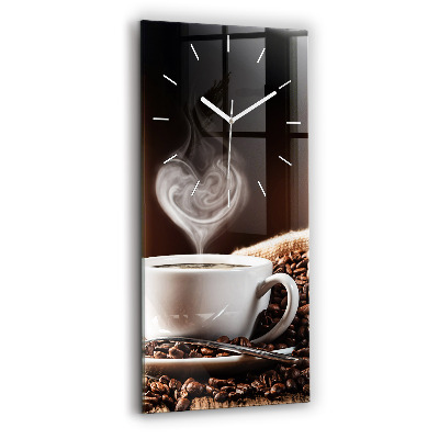 Vertical wall clock A cup of coffee