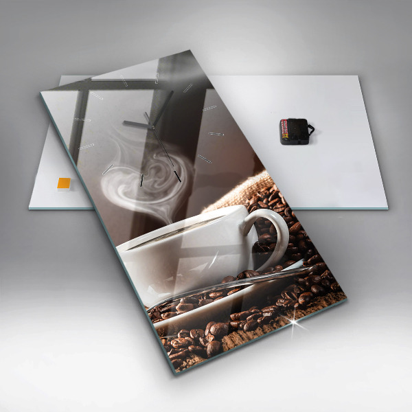 Vertical wall clock A cup of coffee
