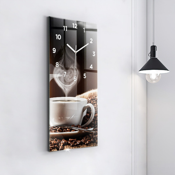 Vertical wall clock A cup of coffee