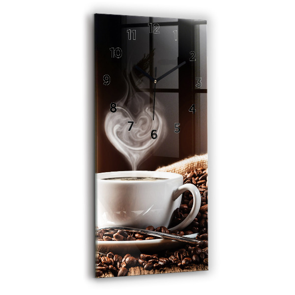 Vertical wall clock A cup of coffee