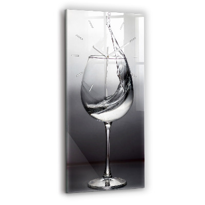 Vertical wall clock Glass of wine