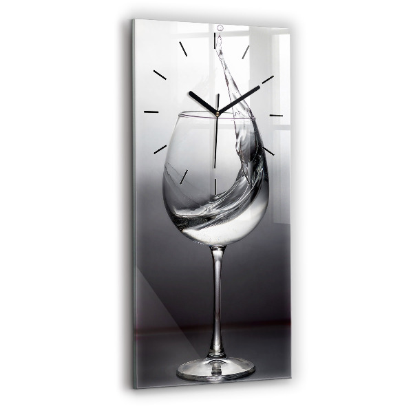 Vertical wall clock Glass of wine