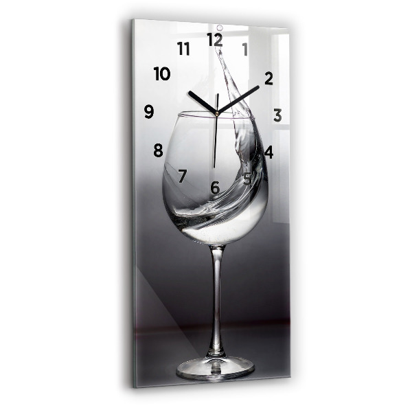Vertical wall clock Glass of wine