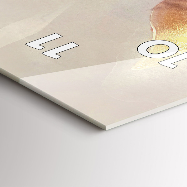 Vertical wall clock Abstract boho leaves