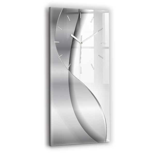 Vertical wall clock Silver abstraction