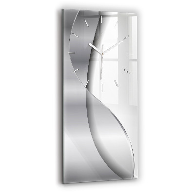Vertical wall clock Silver abstraction