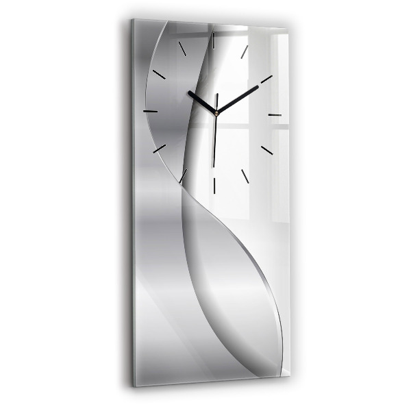 Vertical wall clock Silver abstraction