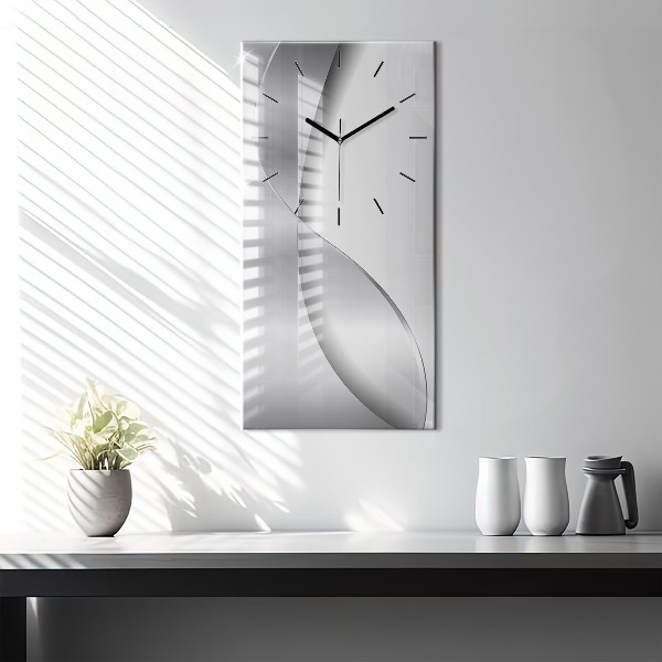 Vertical wall clock Silver abstraction