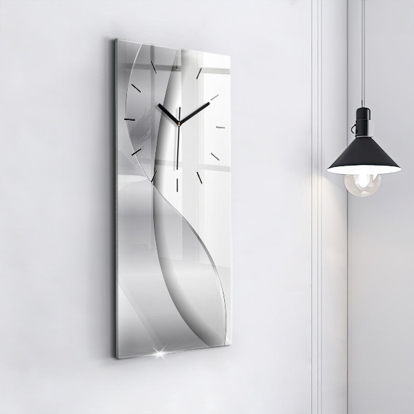 Vertical wall clock Silver abstraction
