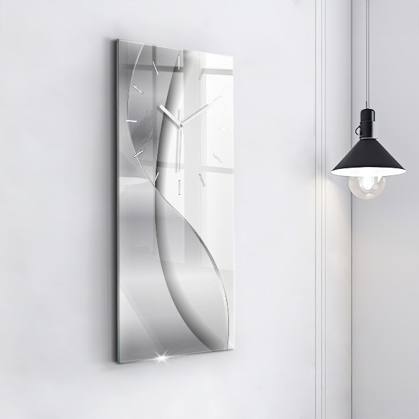 Vertical wall clock Silver abstraction