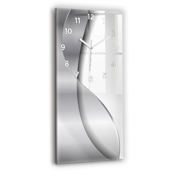 Vertical wall clock Silver abstraction