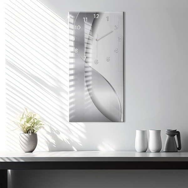 Vertical wall clock Silver abstraction