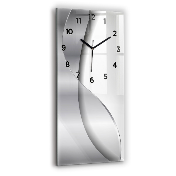 Vertical wall clock Silver abstraction