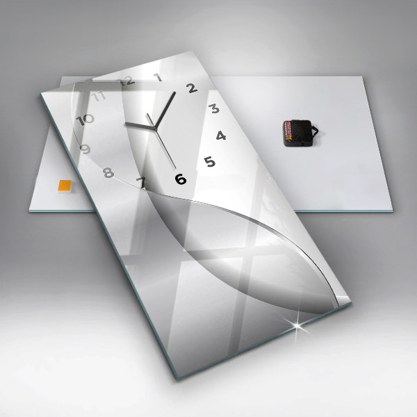 Vertical wall clock Silver abstraction