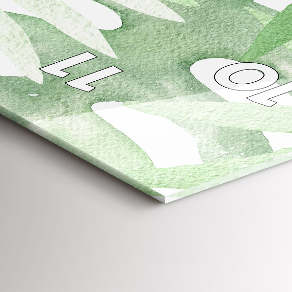 Vertical wall clock Green leaves