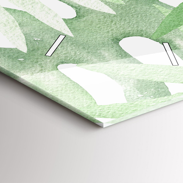 Vertical wall clock Green leaves