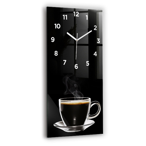 Vertical wall clock Black coffee
