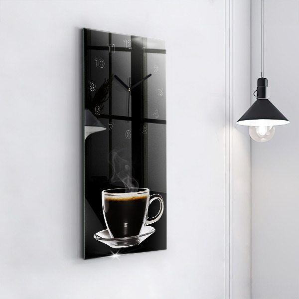 Vertical wall clock Black coffee