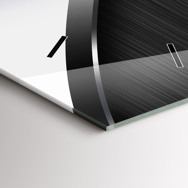 Vertical wall clock Black and silver lines