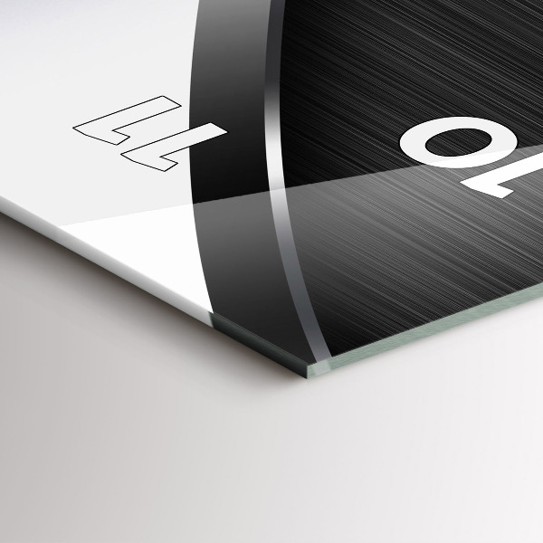 Vertical wall clock Black and silver lines