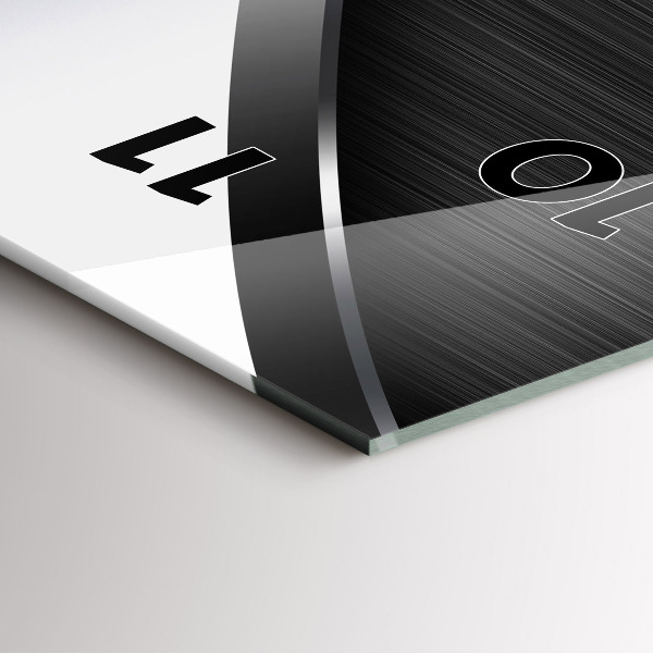 Vertical wall clock Black and silver lines