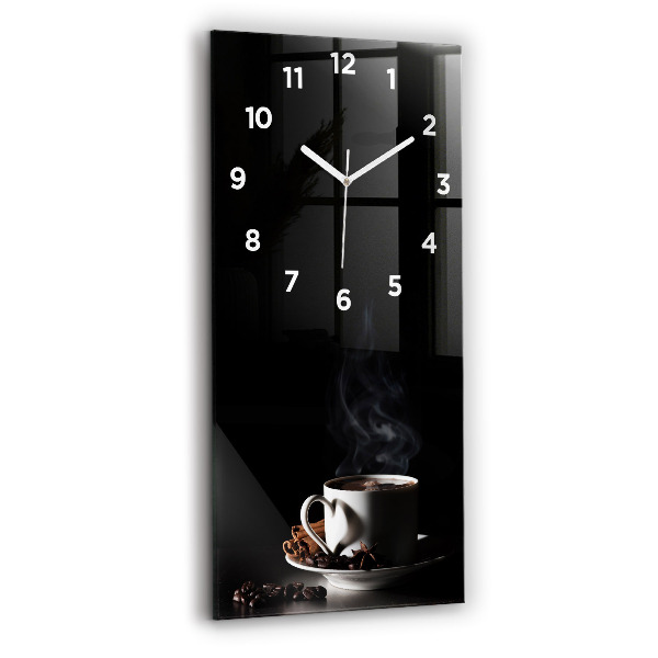 Vertical wall clock A cup of coffee