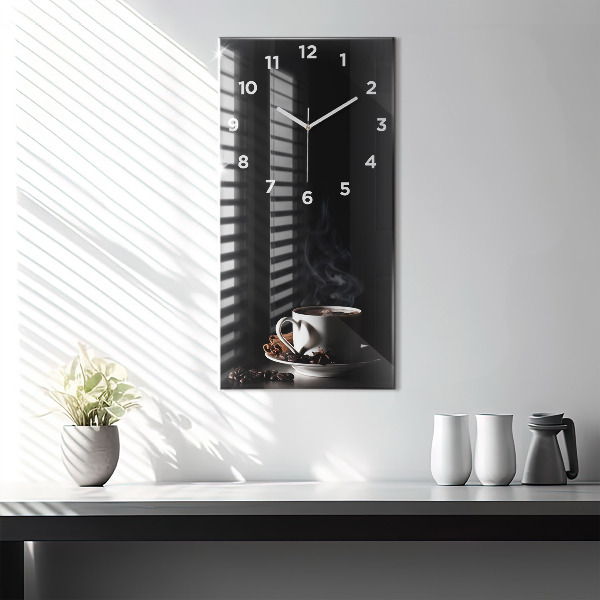 Vertical wall clock A cup of coffee