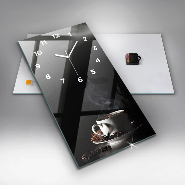 Vertical wall clock A cup of coffee
