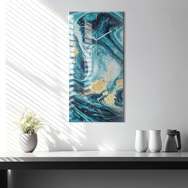 Vertical wall clock Abstract marble