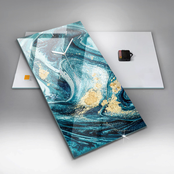 Vertical wall clock Abstract marble