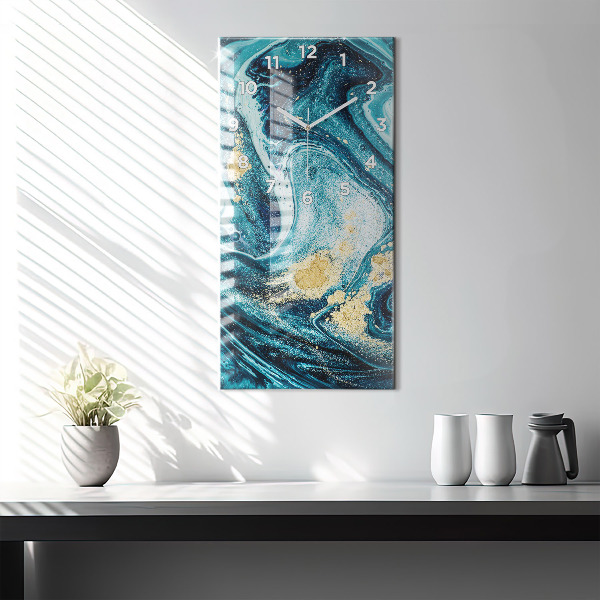 Vertical wall clock Abstract marble