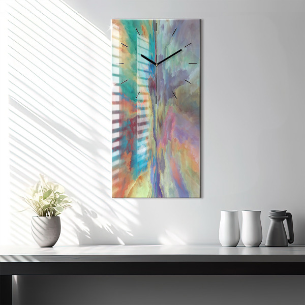 Vertical wall clock Abstract landscape
