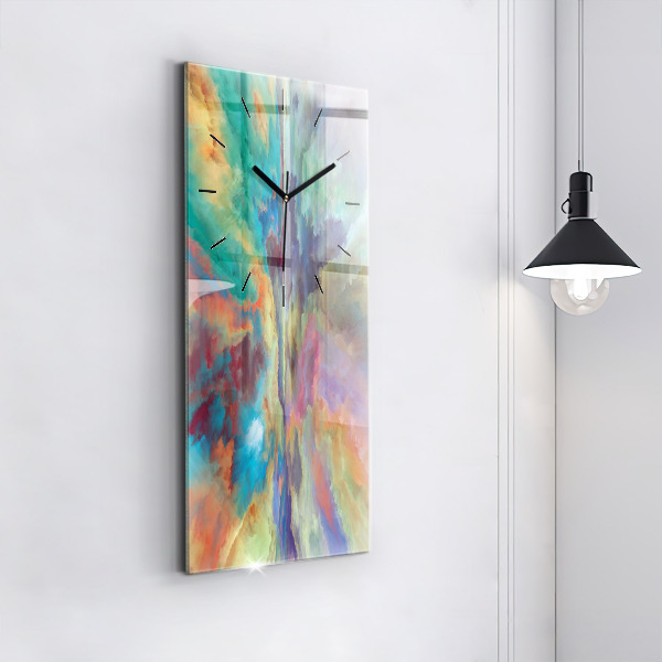 Vertical wall clock Abstract landscape