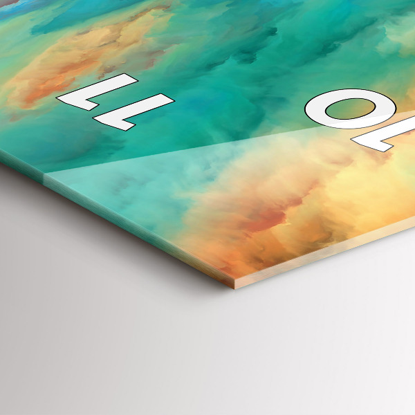 Vertical wall clock Abstract landscape