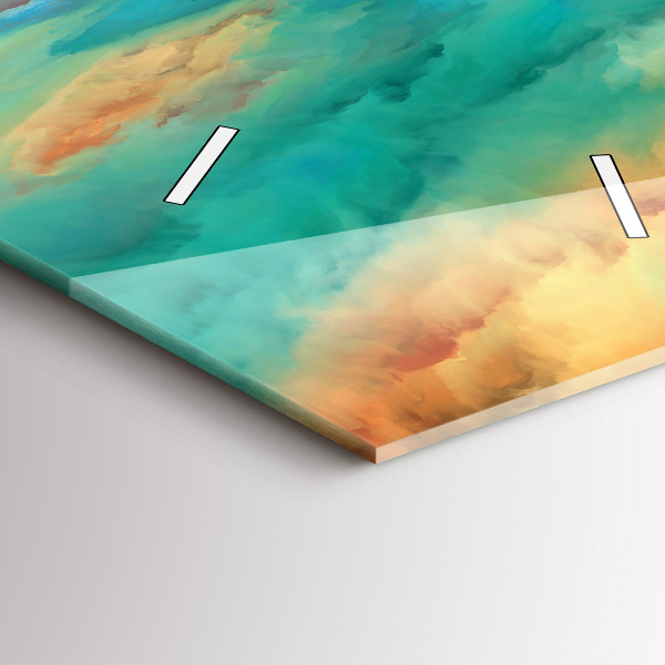 Vertical wall clock Abstract landscape