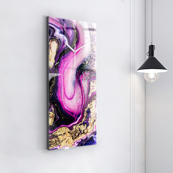 Vertical wall clock Abstract marble
