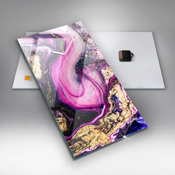 Vertical wall clock Abstract marble