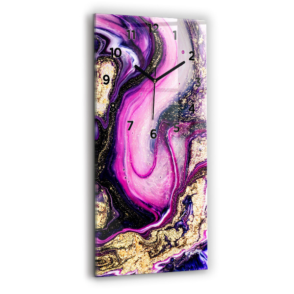 Vertical wall clock Abstract marble