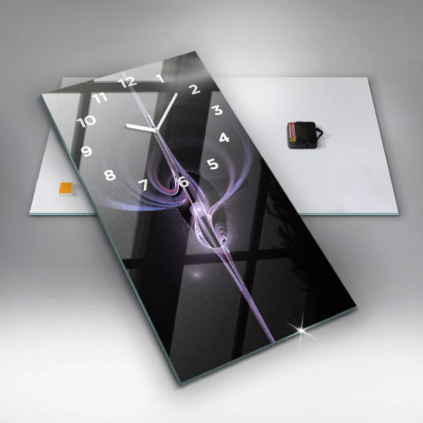 Vertical wall clock Purple abstraction