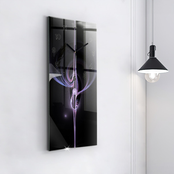 Vertical wall clock Purple abstraction