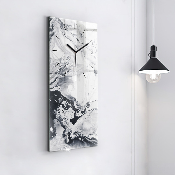 Vertical wall clock Abstract Ink Marble
